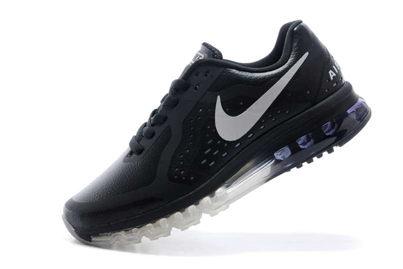 nike air max 2014 cuir chaussures de course hommes gris noir (3)